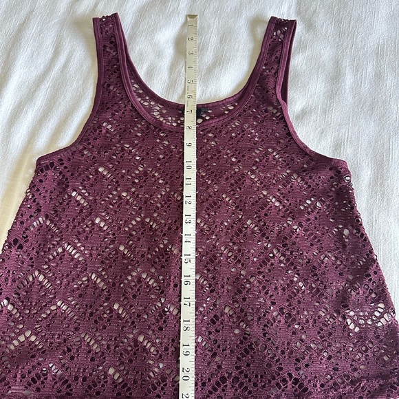 Aeropostale Tank Top Womens Small Crochet Lace Sheer Sleeveless Boho Festival - Picture 5 of 9